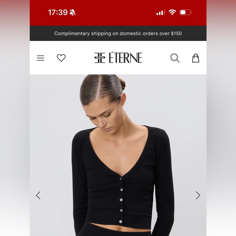 ETERNE cropped rib cardigan navy